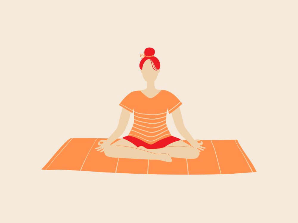 ヨガ・瞑想している女性のイラスト