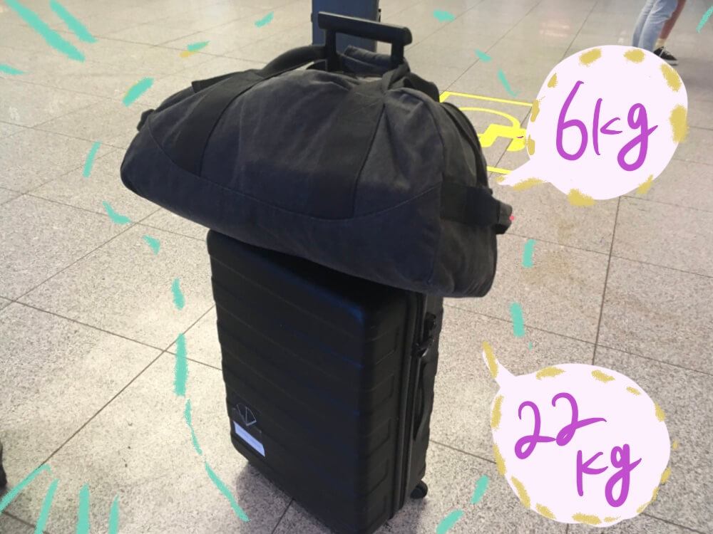 無印良品のスーツケースとボストンバッグ