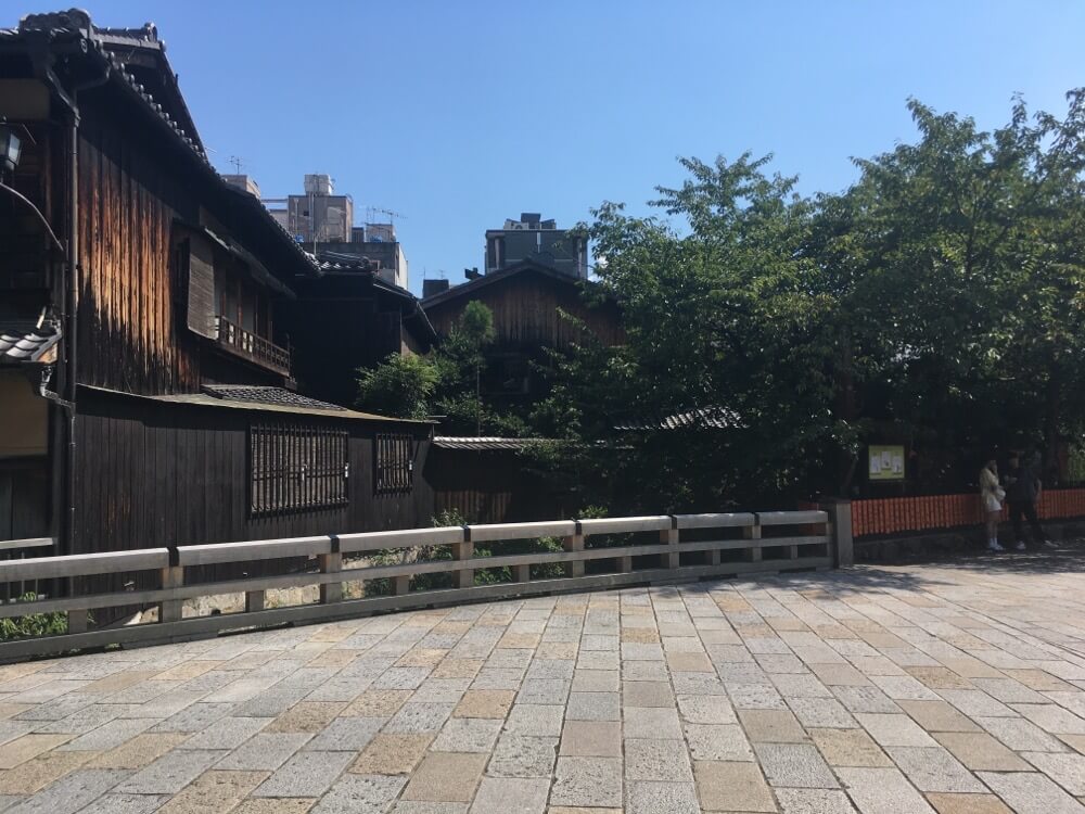 京都の石畳のある景色