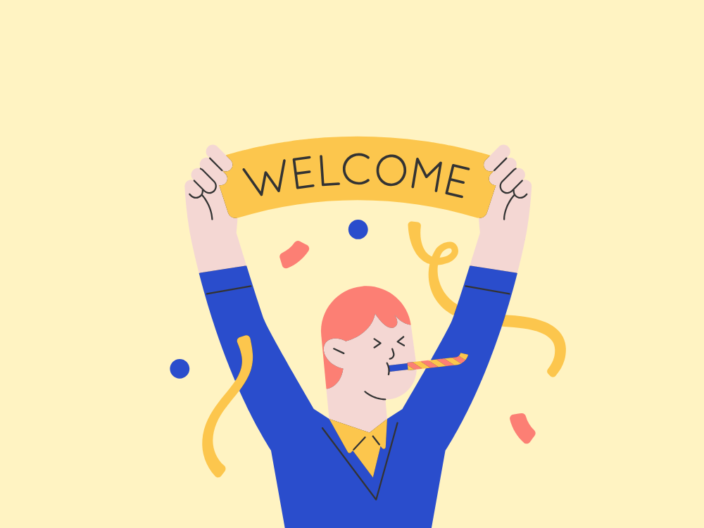 キッズライン選考後、合格をもらって喜ぶイラスト