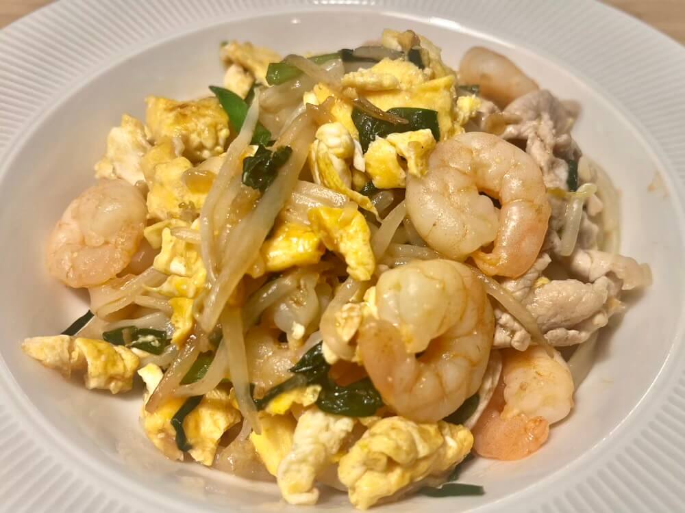 出来上がったパッタイの様子