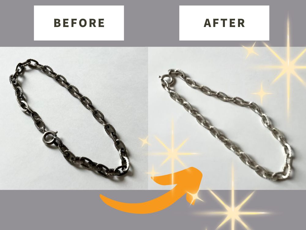 【お手入れ後】シルバーアクセサリーの状態の比較